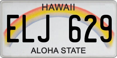 HI license plate ELJ629