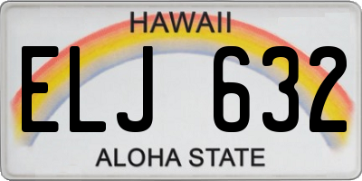 HI license plate ELJ632
