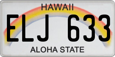 HI license plate ELJ633