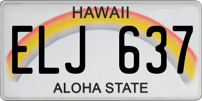 HI license plate ELJ637