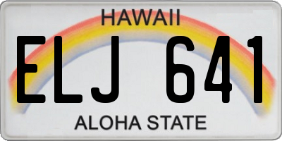 HI license plate ELJ641
