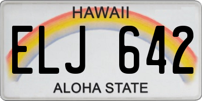 HI license plate ELJ642