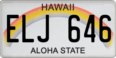 HI license plate ELJ646