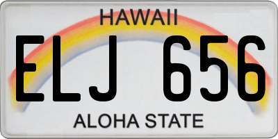 HI license plate ELJ656