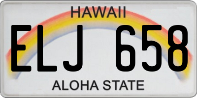 HI license plate ELJ658