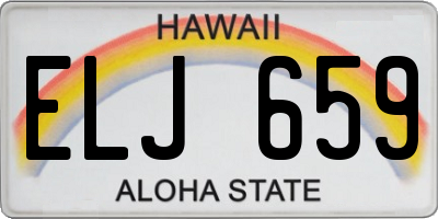 HI license plate ELJ659