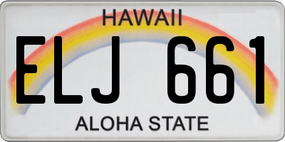 HI license plate ELJ661