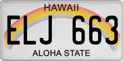 HI license plate ELJ663