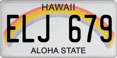 HI license plate ELJ679