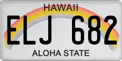 HI license plate ELJ682