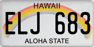 HI license plate ELJ683