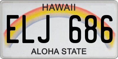 HI license plate ELJ686