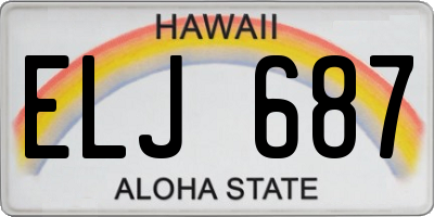 HI license plate ELJ687