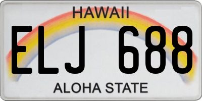 HI license plate ELJ688