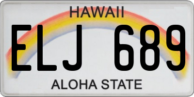 HI license plate ELJ689
