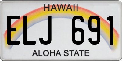 HI license plate ELJ691