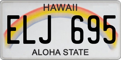 HI license plate ELJ695