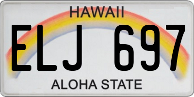HI license plate ELJ697