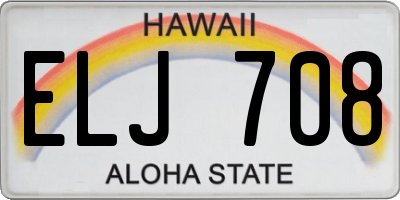 HI license plate ELJ708