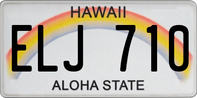 HI license plate ELJ710