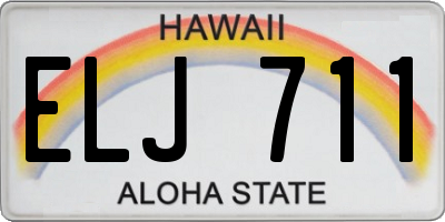 HI license plate ELJ711