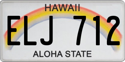 HI license plate ELJ712