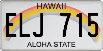 HI license plate ELJ715