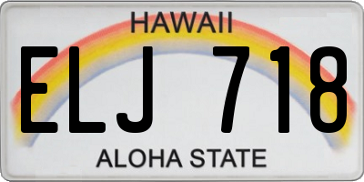 HI license plate ELJ718