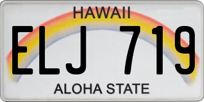 HI license plate ELJ719