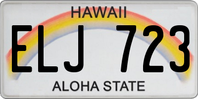 HI license plate ELJ723