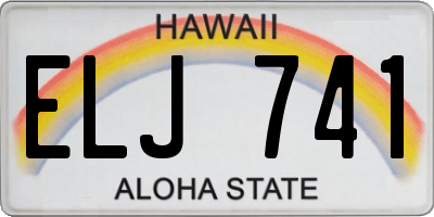 HI license plate ELJ741