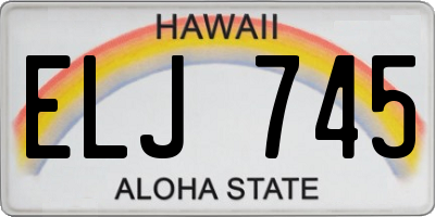 HI license plate ELJ745