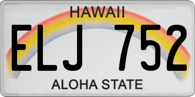 HI license plate ELJ752