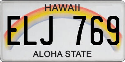 HI license plate ELJ769