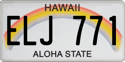HI license plate ELJ771