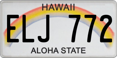 HI license plate ELJ772