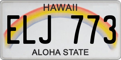 HI license plate ELJ773