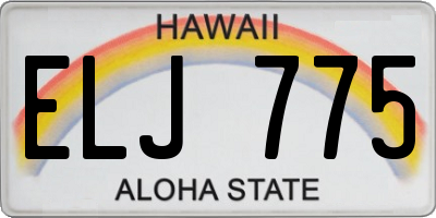 HI license plate ELJ775