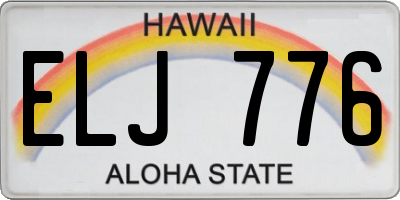 HI license plate ELJ776