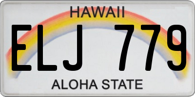 HI license plate ELJ779