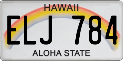 HI license plate ELJ784