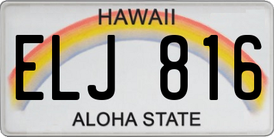 HI license plate ELJ816