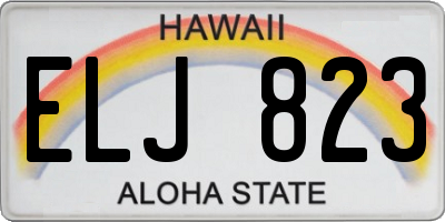HI license plate ELJ823