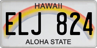 HI license plate ELJ824