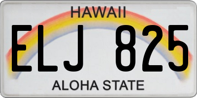 HI license plate ELJ825