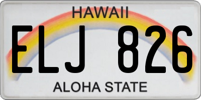 HI license plate ELJ826