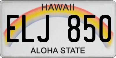 HI license plate ELJ850