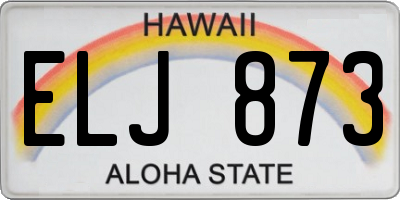 HI license plate ELJ873