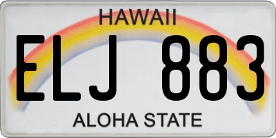 HI license plate ELJ883