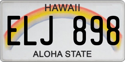 HI license plate ELJ898